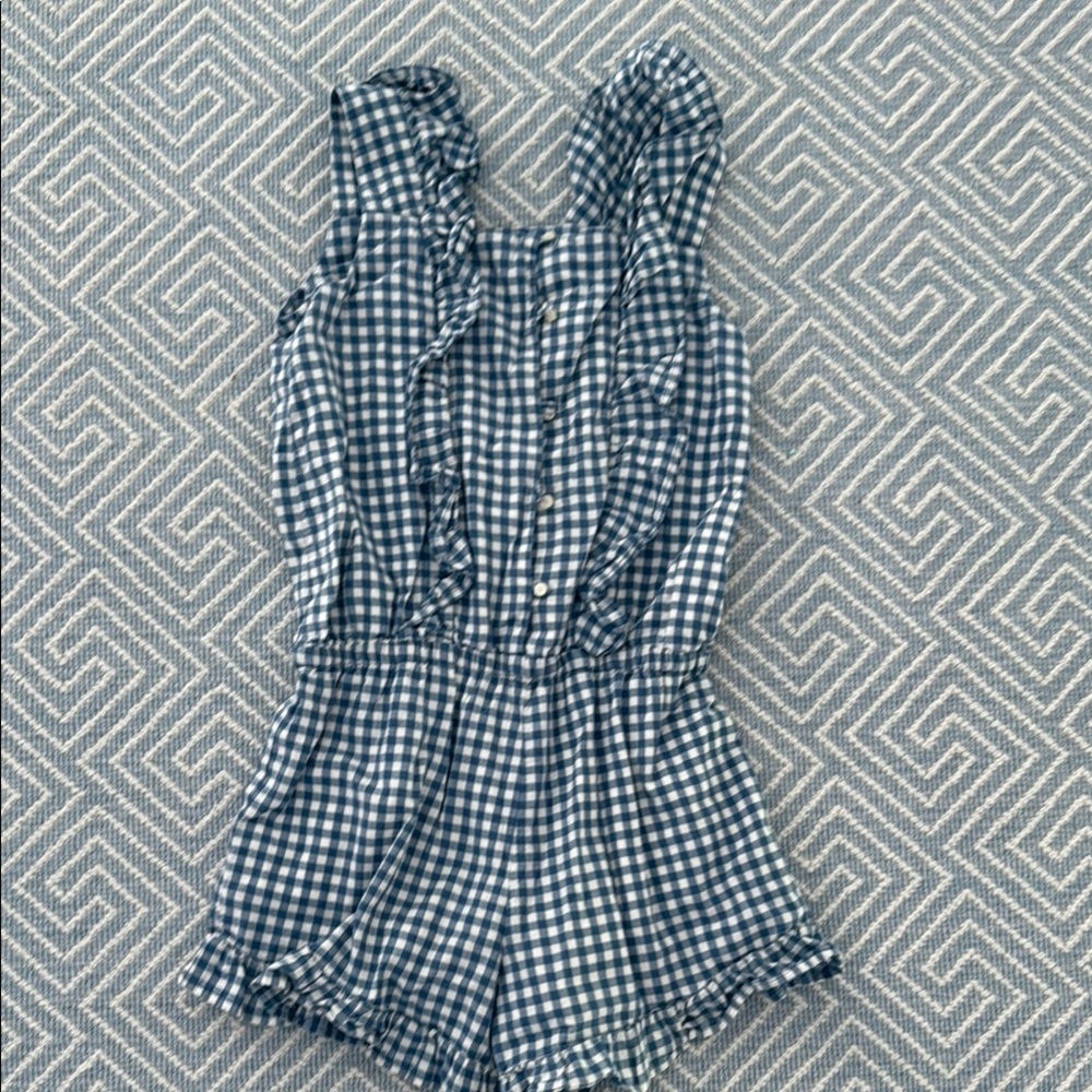 Polo by Ralph Lauren Blue Gingham Romper with Relaxed Fit - Picture 3 of 3
